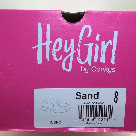 Hey Girl by Corkys Inspo Sand Faux Suede Platform Penny Loafer Size 8 or 9 - Picture 13 of 13